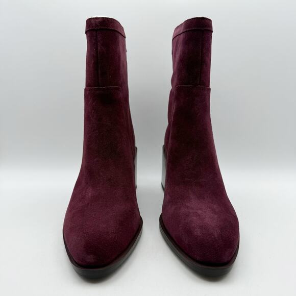 Vince Camuto Womens Kortimy Heeled Ankle Boot US 8 M EU 39 Burgundy Suede NIB - Picture 5 of 11